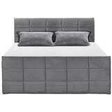 MID.YOU POSTELJA BOXSPRING 180 cm x 200 cm , tekstil, leseni material temno siva | Shoptok.si