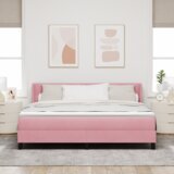  okvir kreveta s madracem ružičasta 180x200 cm baršun | shoptok.hr