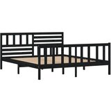  Za krevet od masivnog drva crni 140 x 190 cm | shoptok.hr