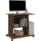 vidaXL Računalniška miza rjav hrast 80x50x75 cm konstruiran les | Shoptok.si