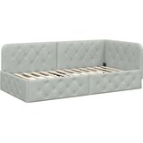 vidaXL Kutni okvir kreveta s madracem Svijetlo siva 90 x 190 cm Baršun | shoptok.hr