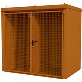 eurokraft pro Ognjevaren zabojnik za plinske jeklenke s predelno steno, za 45 jeklenk s Ø 230 mm, oranžne barve | Shoptok.si