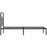 vidaXL Kovinski posteljni okvir z vzglavjem črn 75x190 cm | Shoptok.si