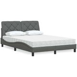 vidaXL Postelja z vzmetnico temno siva 140x200 cm blago Cene