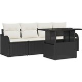 vidaXL 5-dijelni vrtni sofa set s jastučićima crni poli ratan, 2-sjedna vrtna sofa s jastučićima crni poli ratan Cijene