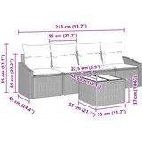  Set sofe 5 kom. 3-Broj sjedala Smeđa i crvena poliratan | shoptok.hr