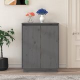 vidaXL omarica za čevlje siva 60x35x80 cm trdna borovina | Shoptok.si