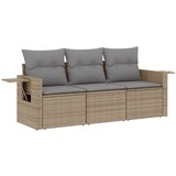 Maison Chic Seti vrtnega pohištva - Vrtna garnitura - Vrtni pohištvo set 3-delna z blazinami bež poli ratan, (21811484) | Shoptok.si