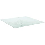 Stolna ploča bijela 70x70 cm 6 mm staklena s mramornim uzorkom | shoptok.hr