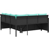  Vrtna sofa sa stolom i jastucima L-oblika crni poli ratan | shoptok.hr