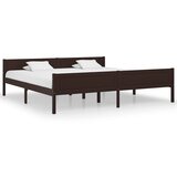  Posteljni okvir trdna borovina temno rjav 200x200 cm Cene