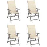 Maison Chic Vrtni stoli - Stol za vrt 4 kosi z blazinami trden akacijev les JS1625, (21877930) | Shoptok.si