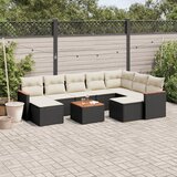 vidaXL 10-dijelni set vrtnih sofa s jastucima crni od poliratana | shoptok.hr