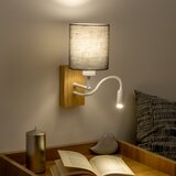  Brilagi - LED zidna lampa NUBILA WOOD 1xE27/25W/230V + LED/3W hrast/antracit | Eponuda.com