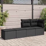  2-dijelni set vrtnih sofa s jastucima crni od poliratana bagrem | shoptok.hr