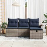  4-delni vrtni kavč z blazinami siva poli ratan, (22091298) | Shoptok.si