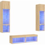  6-dijelni zidni TV elementi s LED svjetlima boja hrasta drveni | shoptok.hr