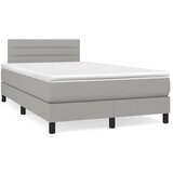 vidaXL Boxspring postelja z vzmetnico svetlo siva 120x190 cm blago Cene