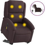 Maison Chic Električni masažni naslanjač - Relax naslanjač s funkcijo vstajanja temno rjav, (22062238) | Shoptok.si