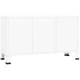  Komoda bela 105x35x62 cm kovina in steklo | Shoptok.si