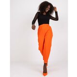 Fashion Hunters Orange fabric trousers with straight legs RUE PARIS Cene