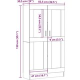 vidaXL Ormarić za knjige boja hrasta artisana 82,5x30,5x150 cm drveni | shoptok.hr