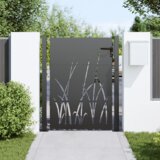 vidaXL Vrtna vrata Crna 105 x 125 cm Čelik s praškastim premazom | shoptok.hr