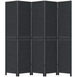 vidaXL Sobna pregrada s 5 panela crno od masivnog drva paulovnije | shoptok.hr