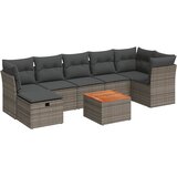  8-dijelni set vrtnih sofa od poliratana s jastucima sivi | shoptok.hr