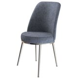 Hanah home set trpezarijskih stolica Dexa 4 kom, dimno siva tkanina Babyface, hromirane metalne noge | Eponuda.com