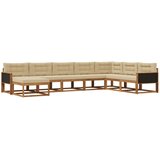 vidaXL Zunanja garnitura za sedenje z blazino 8 pcs Naravna in bež, (5000279831) | Shoptok.si