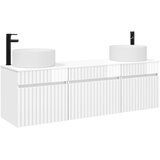  Set ormarića za kupaonicu 3 kom. Bijela visokog sjaja 49 x 44,5 x 65,5 cm | Shoptok.si