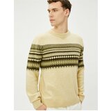 Koton Crew Neck Sweater Acrylic Blend Ethnic Pattern Cene
