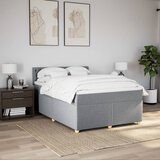  Krevet s oprugama i madracem svjetlosivi 140x190 cm od tkanine | shoptok.hr