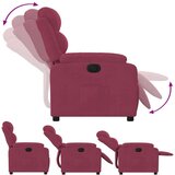  Električni naslanjač vinsko rdeč žamet | Shoptok.si