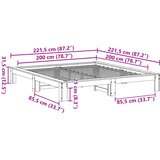  Okvir kreveta bez madraca 200 x 200 cm od masivne borovine | shoptok.hr