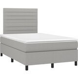 vidaXL Boxspring postelja z vzmetnico svetlo siva 120x190 cm blago, (21112071) | Shoptok.si
