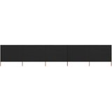 vidaXL 5-panelni vetrobran tkanina 600x120 cm črn | Shoptok.si