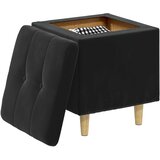  Otoman za pohranu s jastukom Crna 40 x 40 x 45 cm Baršun | Eponuda.com