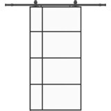  Klizna vrata s okovima crna 102,5x205 cm ESG staklo | shoptok.hr