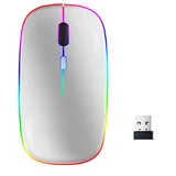 INF Brezžična miška z RGB LED dvojnim načinom Bluetooth/Wifi Silver, (21274865)