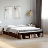  Posteljni okvir dimljeni hrast 135x190 cm inženirski les | Shoptok.si