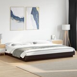 Maison Chic Posteljni okvir - Dvoposteljna postelja - Zakonska postelja z LED lučkami črn 180x200 cm inženirski les, (21695549) | Shoptok.si