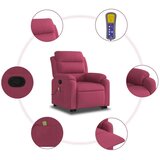 vidaXL Električni masažni naslonjač na podizanje boja vina baršun | shoptok.hr