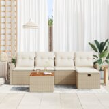  6-dijelni vrtni set kauča s jastučićima bež Poli ratan | shoptok.hr