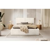 MID.YOU OBLAZINJENA POSTELJA 140 cm x 200 cm , les, tekstil, leseni material krem barve | Shoptok.si