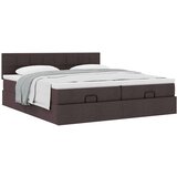 vidaXL Otomanski posteljni okvir z vzmetnicami rjav 180x200 cm blago | Shoptok.si