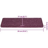  Prostirke za stepenice 15 kom 65x21x4 cm tamnoljubičaste pravokutne rubove | shoptok.hr