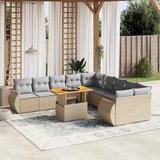 vidaXL 11-dijelni set vrtnih sofa od poliratana s jastucima bež | shoptok.hr