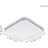 Eglo manilva 1 plafonjera/1, led, 16w, 1500lm, 290x290, krom/bijela | shoptok.hr